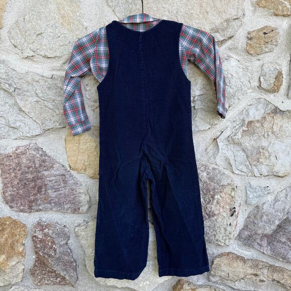 vintage 80s toddler boy 3T clown 2 piece overall romper set - Picture 2 of 6